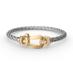 [Cyra]  GROSSES HUFEISEN-HALBDIMANT-ARMBAND GOLD
