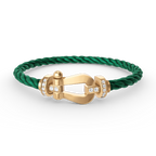 [Cyra]  GROSSES HUFEISEN-HALBDIMANT-ARMBAND GOLD
