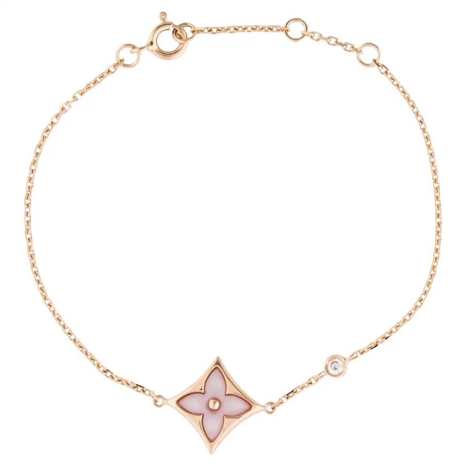 [Cyra]  STAR 1 DIAMOND PINK GOLD BRACELET