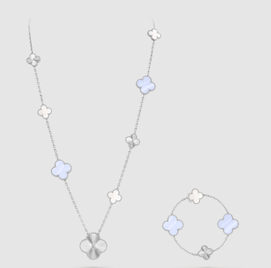 [Cyra]  25 NEW CLOVER 15 MOTIFS PURPLE CHALCEDONY