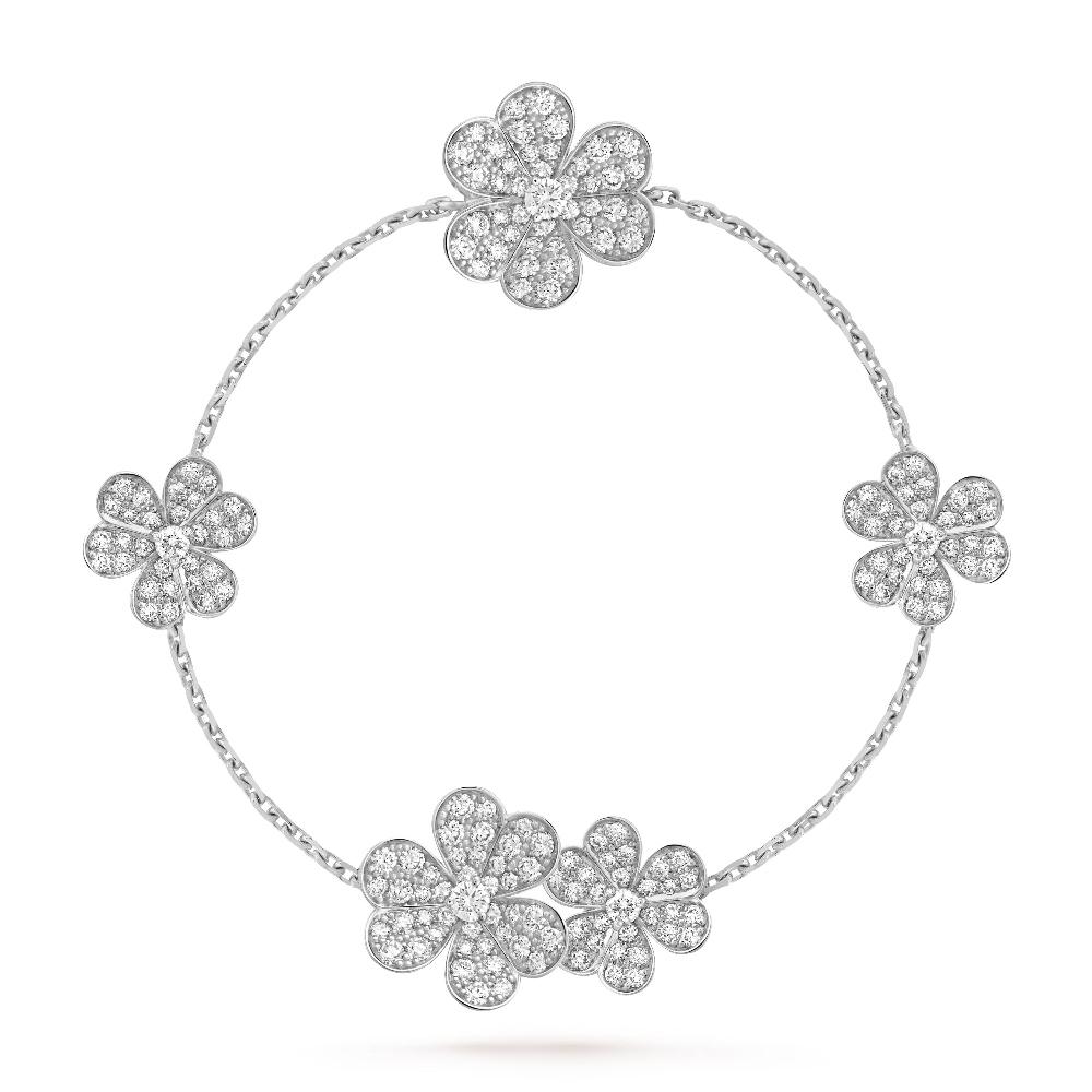 [Cyra] FRIVOLE ARMBAND MIT 5 BLÜTEN SILBER