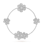 [Cyra] FRIVOLE ARMBAND MIT 5 BLÜTEN SILBER