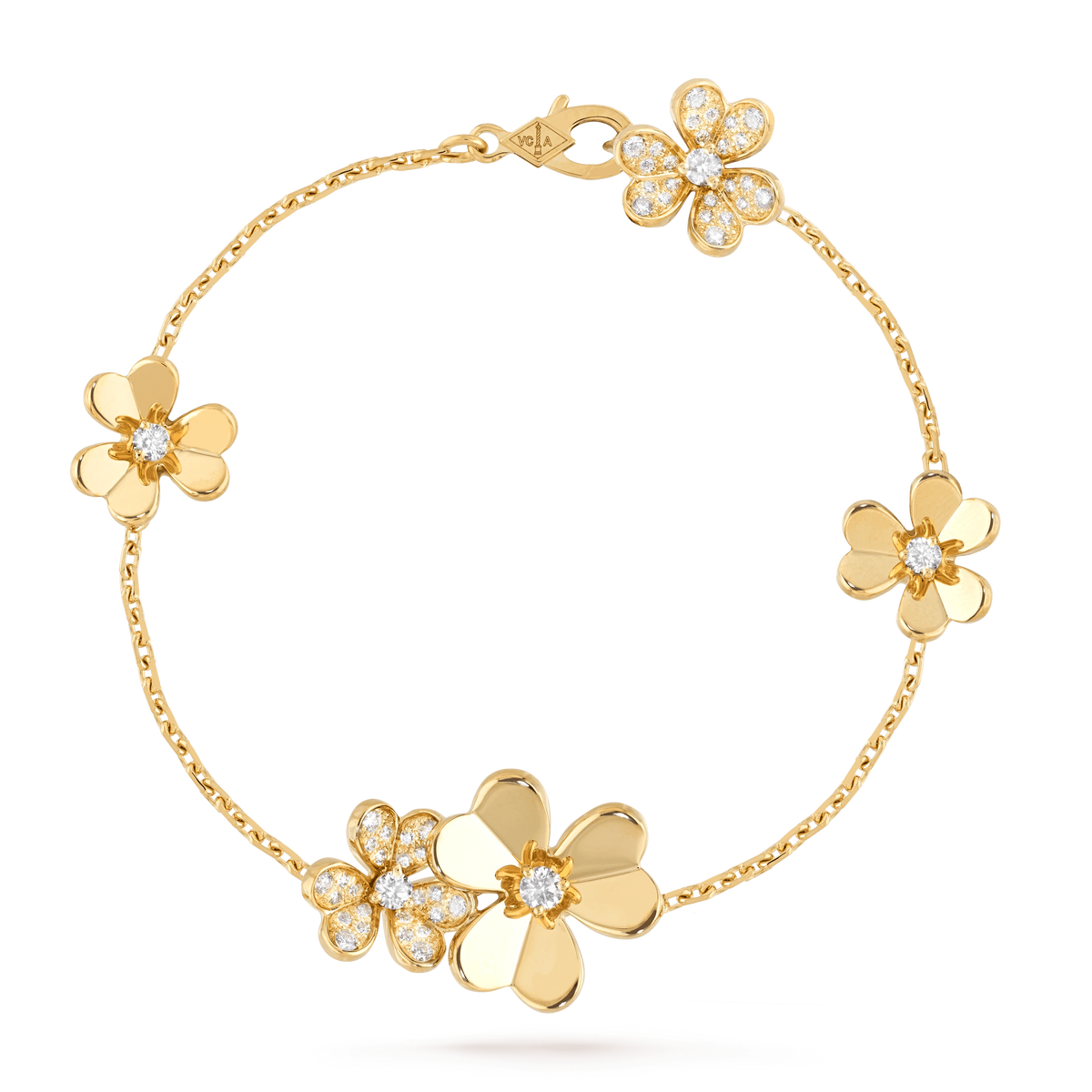 [Cyra]  FRIVOLE GOLD 5 FLOWERS BRACELET