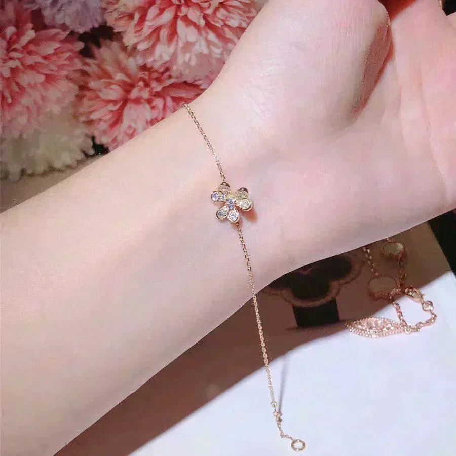 [Cyra] FRIVOLE GOLD-BLUMEN-DIAMANTARMBAND