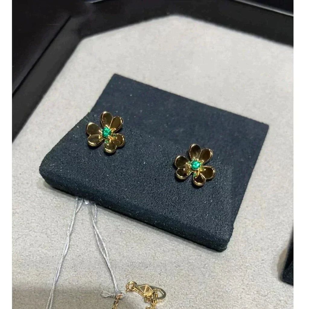 [Cyra]  FRIVOLE  FLOWER MALACHITE EARRINGS