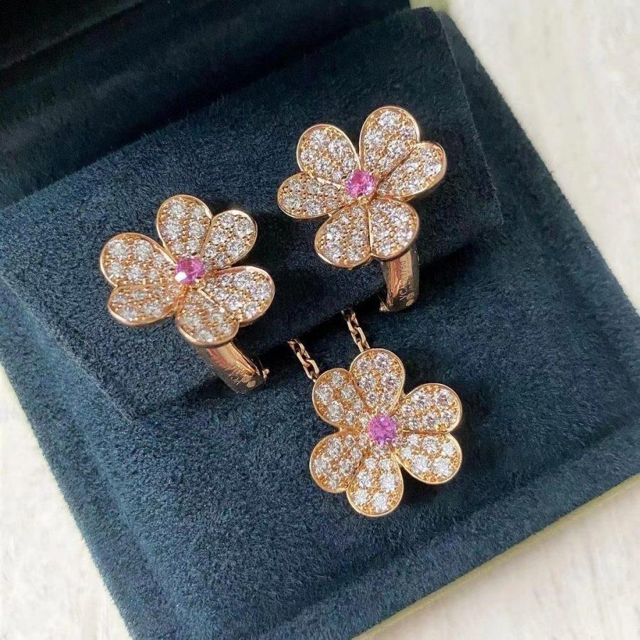 [Cyra] FRIVOL ROSEGOLD BLUMEN-DIAMANT-OHRRINGE