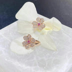 [Cyra] FRIVOL ROSEGOLD BLUMEN-DIAMANT-OHRRINGE