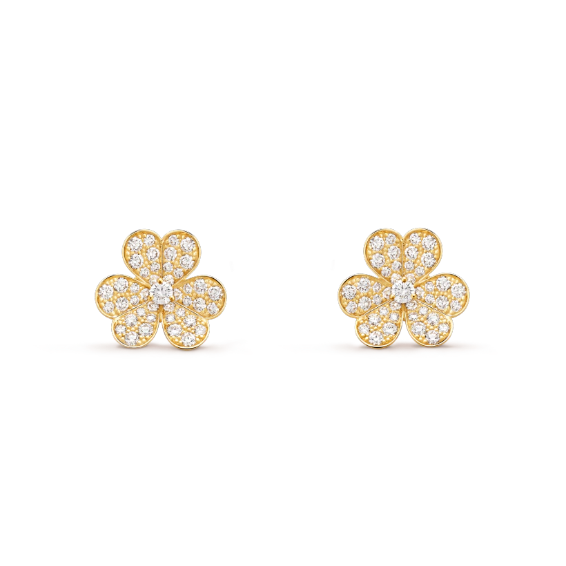 [Cyra]  FRIVOLE GOLD BLUMEN-DIAMANT-OHRRINGE