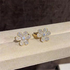 [Cyra]  FRIVOLE GOLD BLUMEN-DIAMANT-OHRRINGE