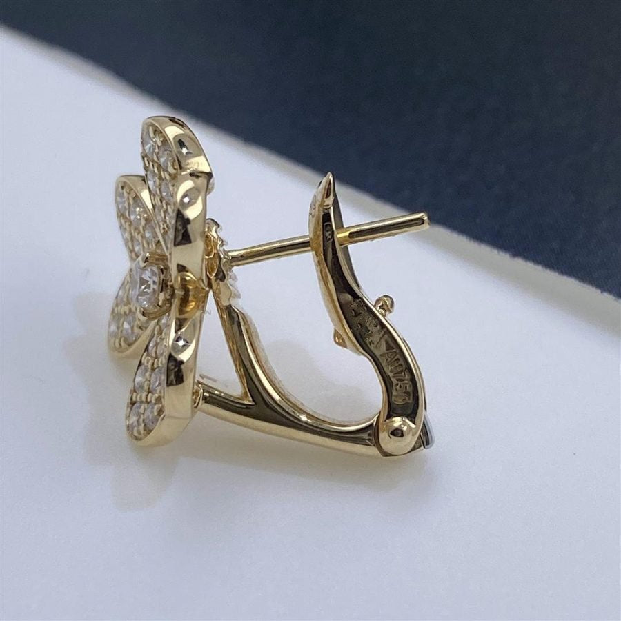 [Cyra]  FRIVOLE GOLD BLUMEN-DIAMANT-OHRRINGE