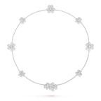 [Cyra]  FRIVOLER SILBER-HALSKETTE MIT 9 BLUMEN
