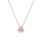 [Cyra] FRIVOLE BLUMEN-DIAMANT-HALSKETTE IN ROSÉGOLD