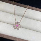 [Cyra]  FRIVOLE ROSE GOLD FLOWER DIAMOND NECKLACE