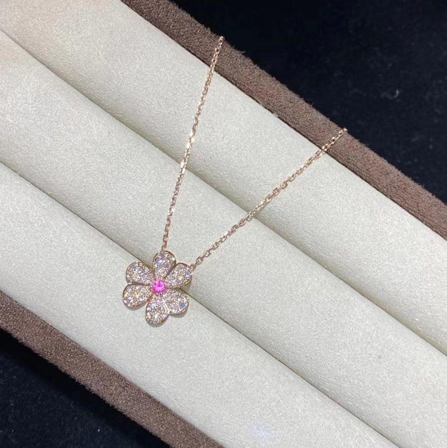 [Cyra]  FRIVOLE ROSE GOLD FLOWER DIAMOND NECKLACE