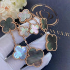 [Cyra] CLOVER OHRRINGE DUNKLES PERLMUTT 4 MOTIVE ROSÉGOLD