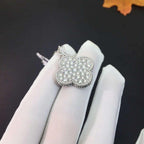 [Cyra]  CLOVER 25MM SILVER FULL DIAMOND BIG CLOVER NECKLACE