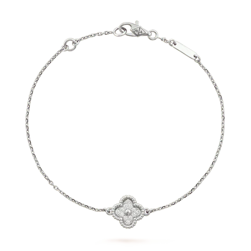 [Cyra] CLOVER ARMBAND EINZELBLÜTE SILBER