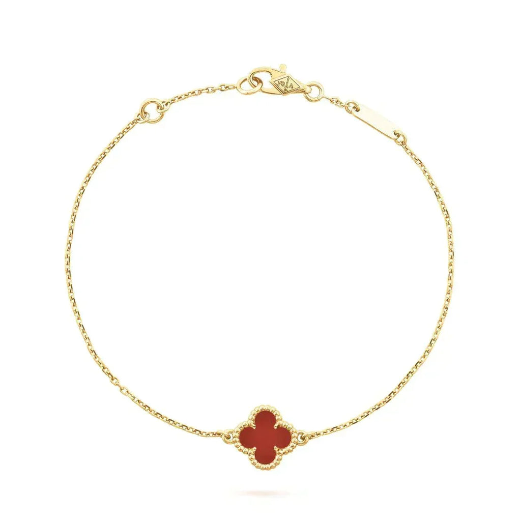 [Cyra] CLOVER CARNELIAN EINZELBLÜTEN-ARMBAND