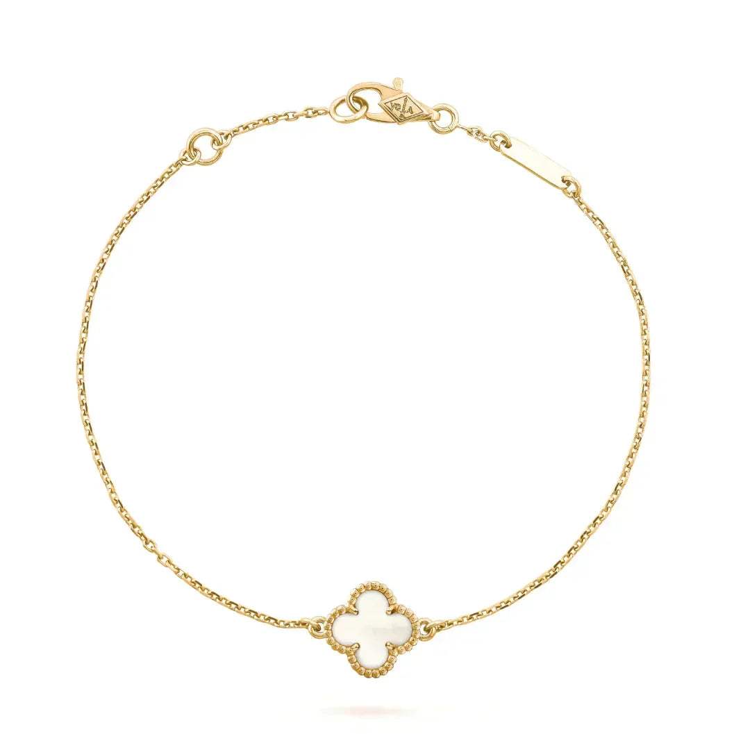 [Cyra] CLOVER WHITE MOP EINZELBLÜTEN-ARMBAND