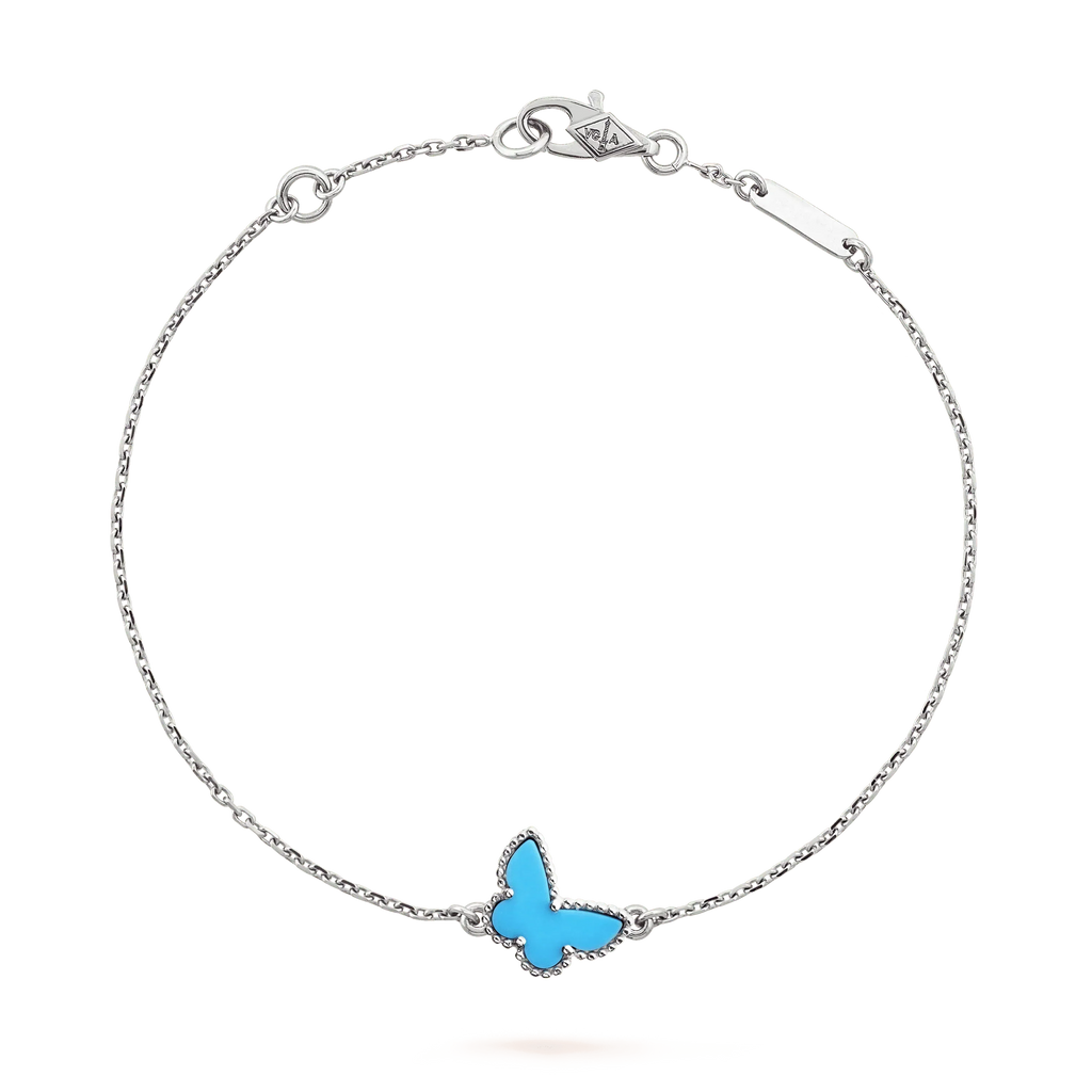 [Cyra]  SCHMETTERLING TÜRKIS SCHMETTERLING ARMBAND SILBER