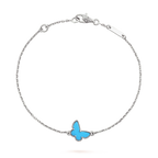 [Cyra]  SCHMETTERLING TÜRKIS SCHMETTERLING ARMBAND SILBER
