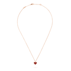 [Cyra]  SWEET CLOVER CARNELIAN HEART NECKLACE