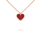 [Cyra]  SWEET CLOVER CARNELIAN HEART NECKLACE