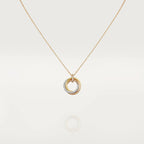 [Cyra]  TRINITY NECKLACE SILVER GOLD PINK GOLD DIAMONDS