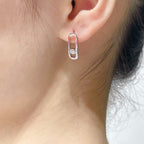 [Cyra] MOVE UNO SMALL 1 DIAMOND EARRINGS