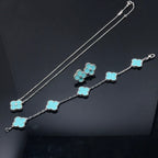 [Cyra]  CLOVER 1 DIAMANT BLAUER HIMMEL SILBER OHRRINGE