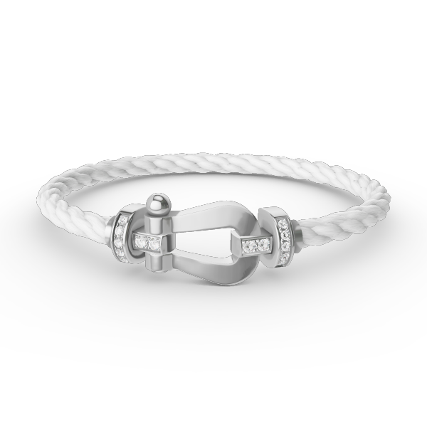 [Cyra]  FORCE GROSSES HUFEISEN HALBDIAMANT-ARMBAND SILBER