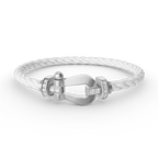 [Cyra]  FORCE GROSSES HUFEISEN HALBDIAMANT-ARMBAND SILBER