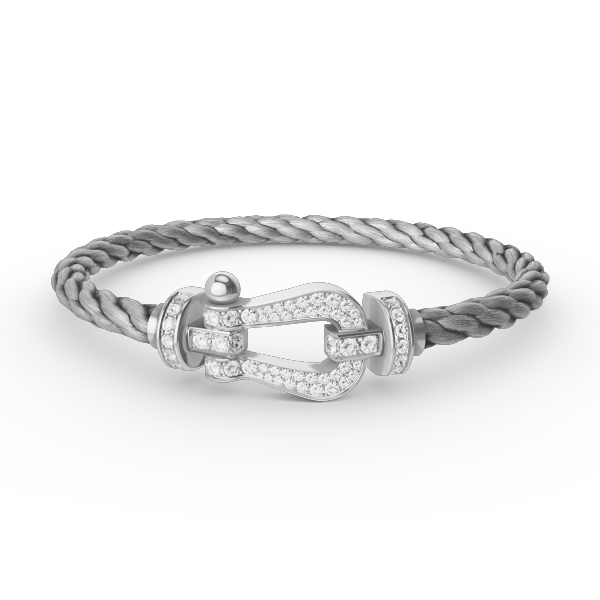 [Cyra] FORCE GROSSES HUFEISEN-ARMBAND MIT VOLLBESATZ AUS DIAMANTEN SILBER