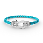 [Cyra] FORCE GROSSES HUFEISEN-ARMBAND MIT VOLLBESATZ AUS DIAMANTEN SILBER