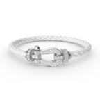 [Cyra] FORCE GROSSES HUFEISEN-ARMBAND MIT VOLLBESATZ AUS DIAMANTEN SILBER