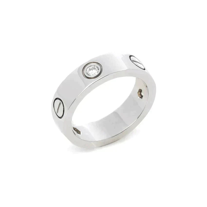 [Cyra] ラブリング 5.5mm 3ダイヤモンド シルバー