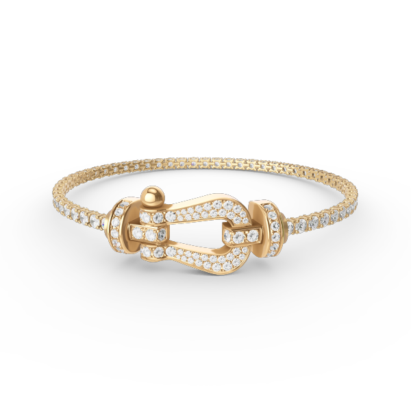 [Cyra]  FORCE  LARGE HORSESHOE FULL DIAMOND TENNIS BRACELET